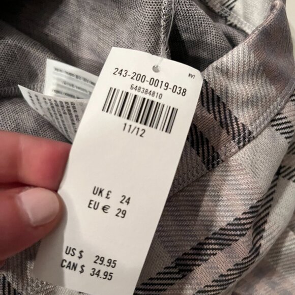 abercrombie kids pleated skirt - gray pink and white - size 11/12 NWT - Picture 8 of 12